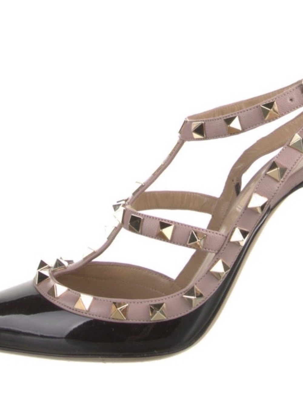Valentino Rockstud Studded Two-Tone Pointed Toe Women’s Heel - Nude and Black